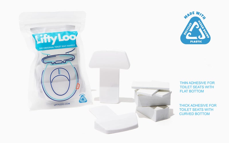 Lifty Loo Toilet Seat Handle - Lift More, Less Mess -Easy Application 2 Pack White - Image 2